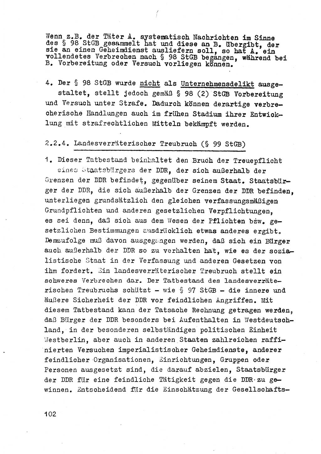 Strafrecht der DDR (Deutsche Demokratische Republik), Besonderer Teil, Lehrmaterial, Heft 2 1969, Seite 102 (Strafr. DDR BT Lehrmat. H. 2 1969, S. 102)