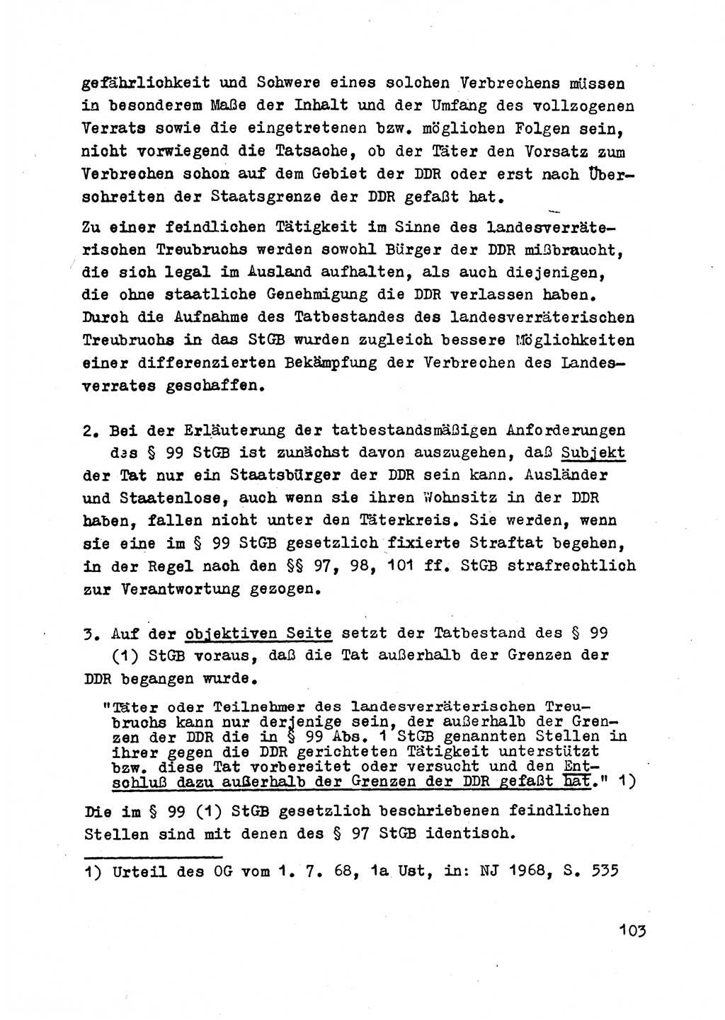 Strafrecht der DDR (Deutsche Demokratische Republik), Besonderer Teil, Lehrmaterial, Heft 2 1969, Seite 103 (Strafr. DDR BT Lehrmat. H. 2 1969, S. 103)
