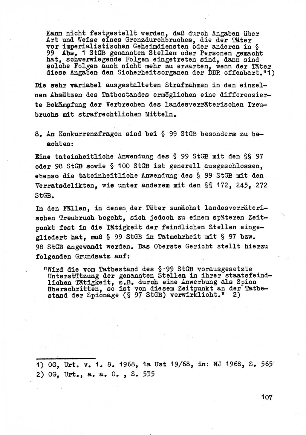 Strafrecht der DDR (Deutsche Demokratische Republik), Besonderer Teil, Lehrmaterial, Heft 2 1969, Seite 107 (Strafr. DDR BT Lehrmat. H. 2 1969, S. 107)