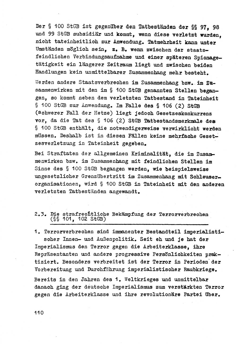 Strafrecht der DDR (Deutsche Demokratische Republik), Besonderer Teil, Lehrmaterial, Heft 2 1969, Seite 110 (Strafr. DDR BT Lehrmat. H. 2 1969, S. 110)