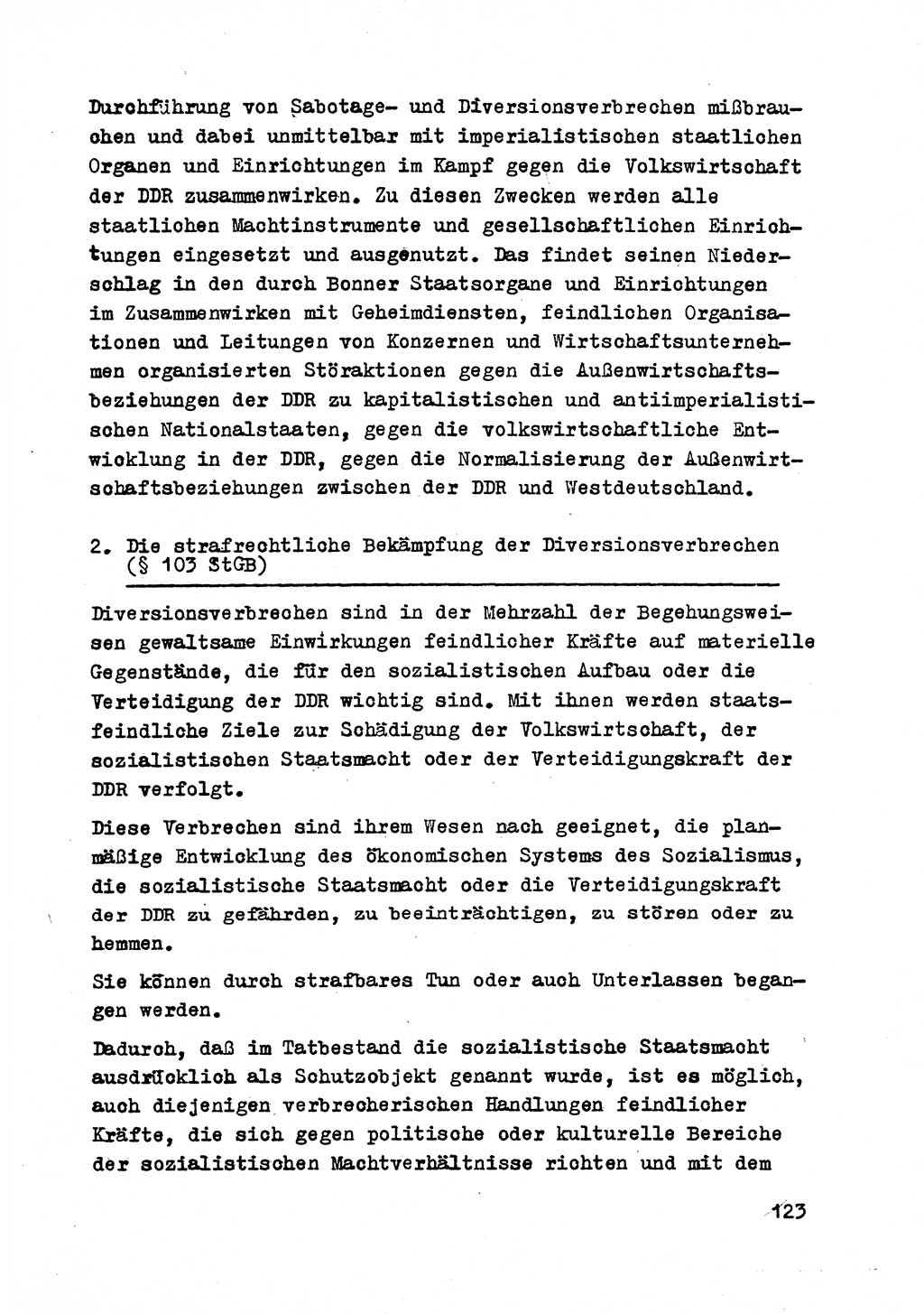 Strafrecht der DDR (Deutsche Demokratische Republik), Besonderer Teil, Lehrmaterial, Heft 2 1969, Seite 123 (Strafr. DDR BT Lehrmat. H. 2 1969, S. 123)