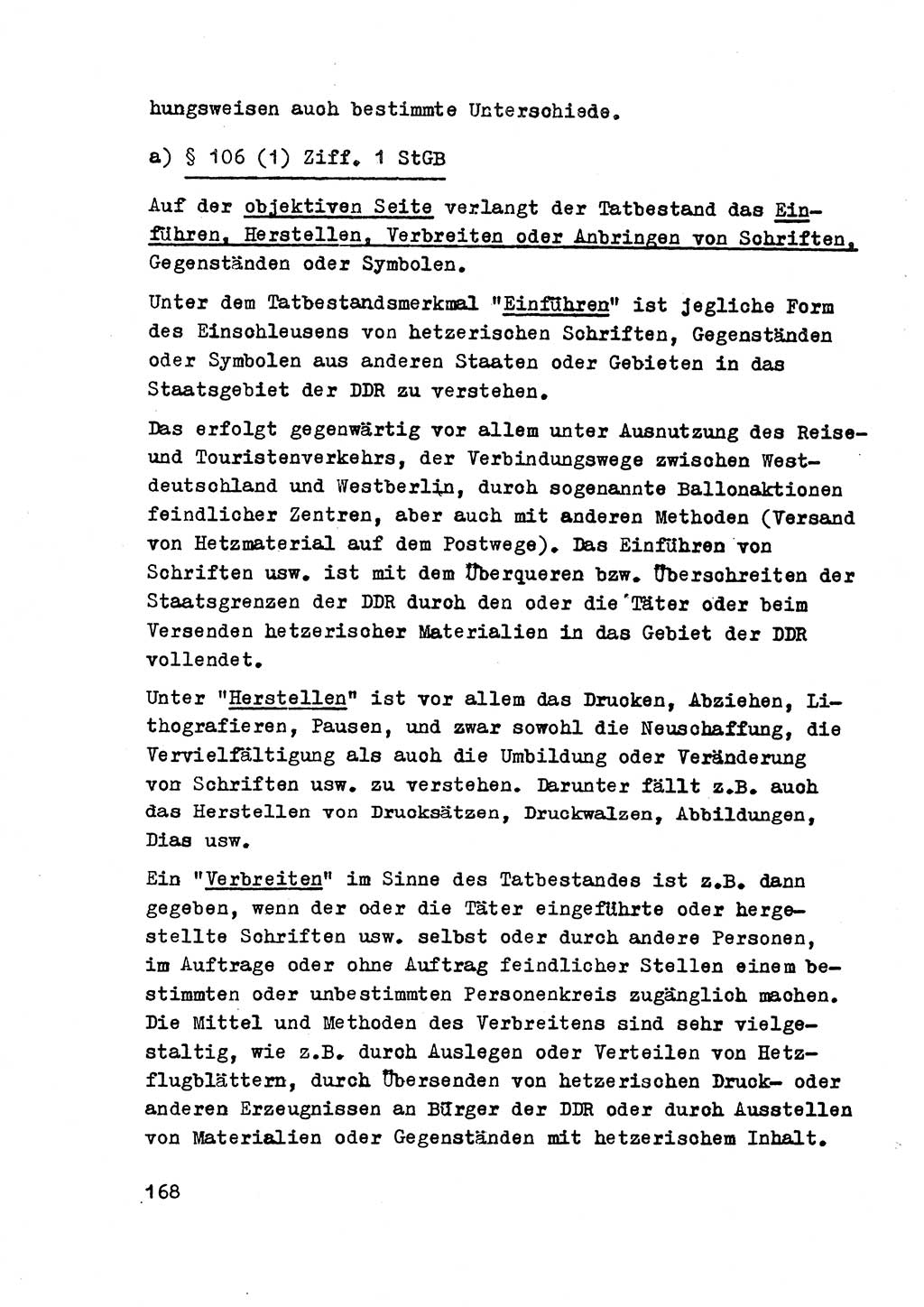 Strafrecht der DDR (Deutsche Demokratische Republik), Besonderer Teil, Lehrmaterial, Heft 2 1969, Seite 168 (Strafr. DDR BT Lehrmat. H. 2 1969, S. 168)