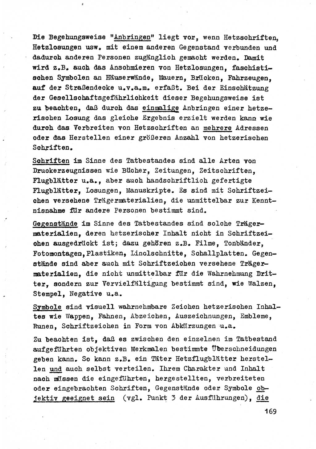 Strafrecht der DDR (Deutsche Demokratische Republik), Besonderer Teil, Lehrmaterial, Heft 2 1969, Seite 169 (Strafr. DDR BT Lehrmat. H. 2 1969, S. 169)
