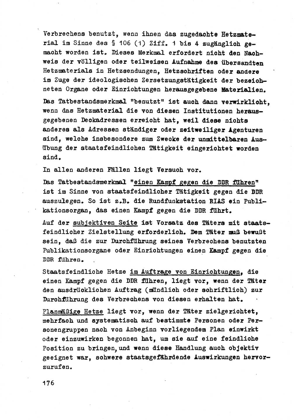 Strafrecht der DDR (Deutsche Demokratische Republik), Besonderer Teil, Lehrmaterial, Heft 2 1969, Seite 176 (Strafr. DDR BT Lehrmat. H. 2 1969, S. 176)