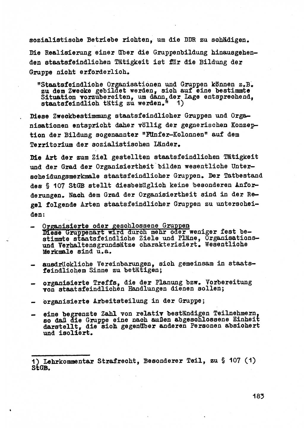 Strafrecht der DDR (Deutsche Demokratische Republik), Besonderer Teil, Lehrmaterial, Heft 2 1969, Seite 183 (Strafr. DDR BT Lehrmat. H. 2 1969, S. 183)