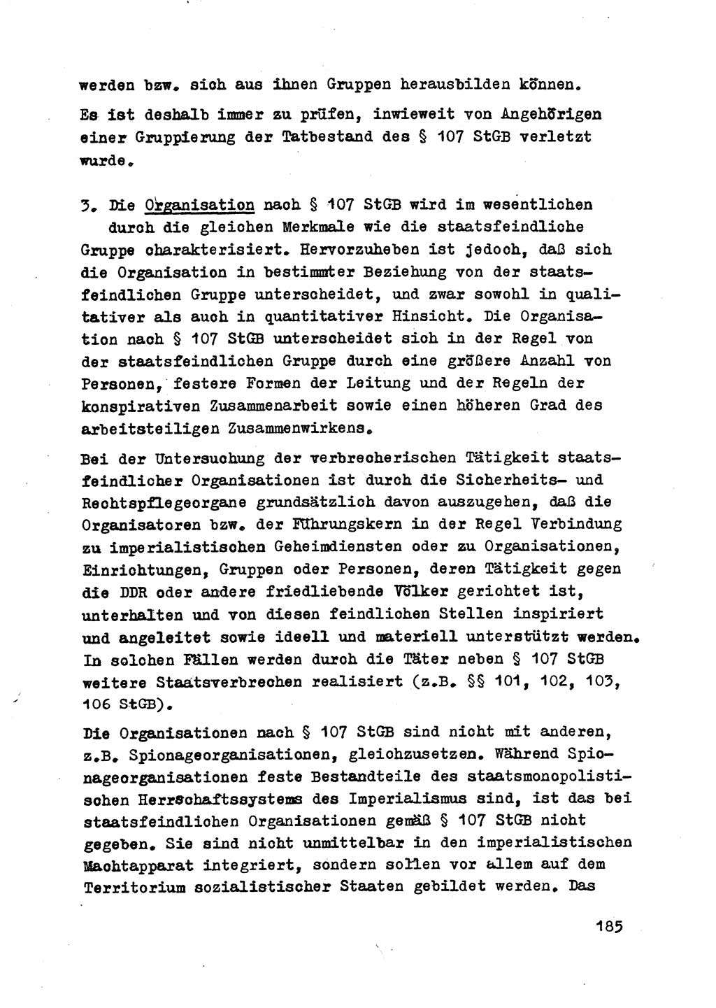 Strafrecht der DDR (Deutsche Demokratische Republik), Besonderer Teil, Lehrmaterial, Heft 2 1969, Seite 185 (Strafr. DDR BT Lehrmat. H. 2 1969, S. 185)