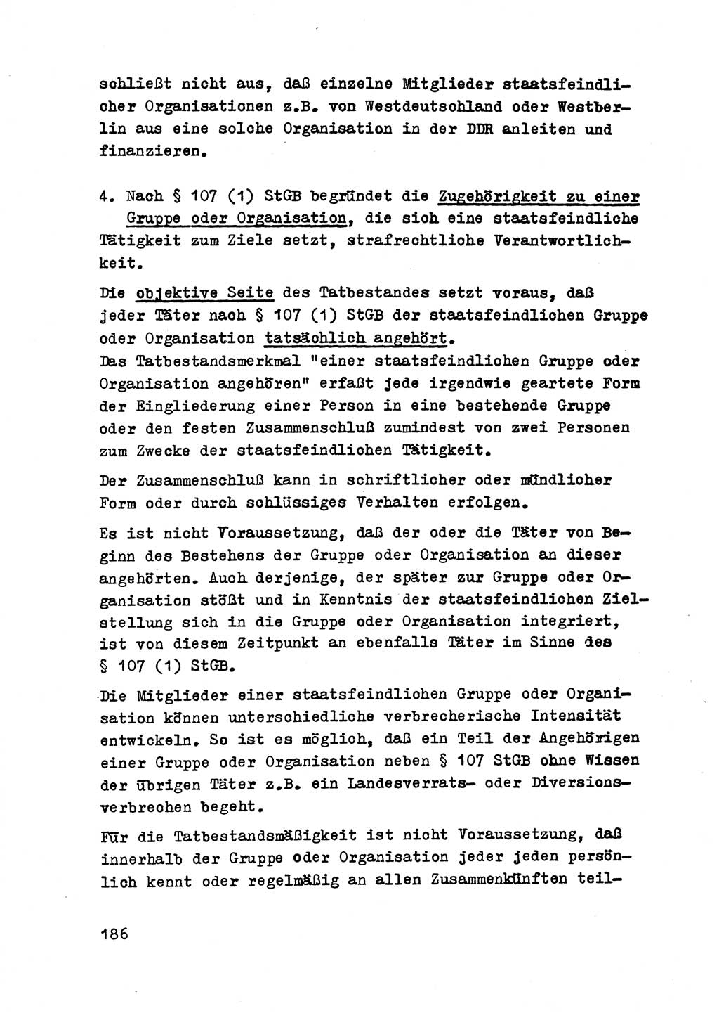 Strafrecht der DDR (Deutsche Demokratische Republik), Besonderer Teil, Lehrmaterial, Heft 2 1969, Seite 186 (Strafr. DDR BT Lehrmat. H. 2 1969, S. 186)