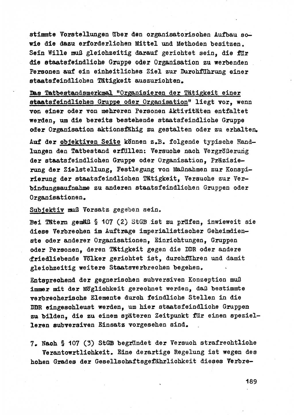 Strafrecht der DDR (Deutsche Demokratische Republik), Besonderer Teil, Lehrmaterial, Heft 2 1969, Seite 189 (Strafr. DDR BT Lehrmat. H. 2 1969, S. 189)