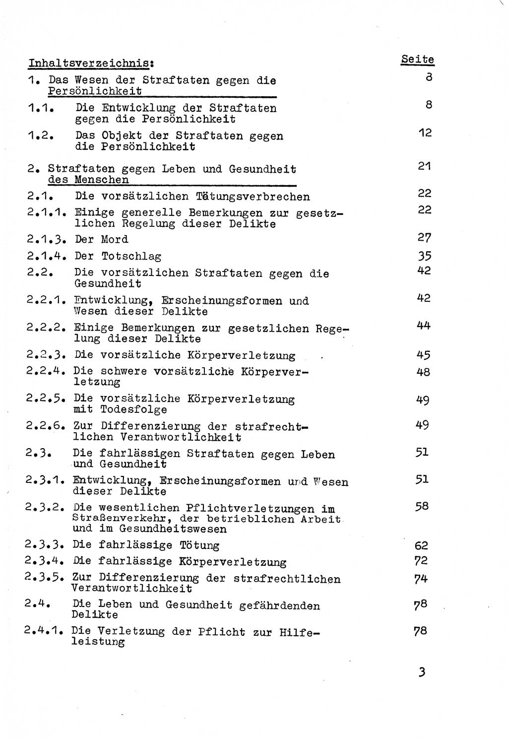 Strafrecht der DDR (Deutsche Demokratische Republik), Besonderer Teil, Lehrmaterial, Heft 3 1969, Seite 3 (Strafr. DDR BT Lehrmat. H. 3 1969, S. 3)