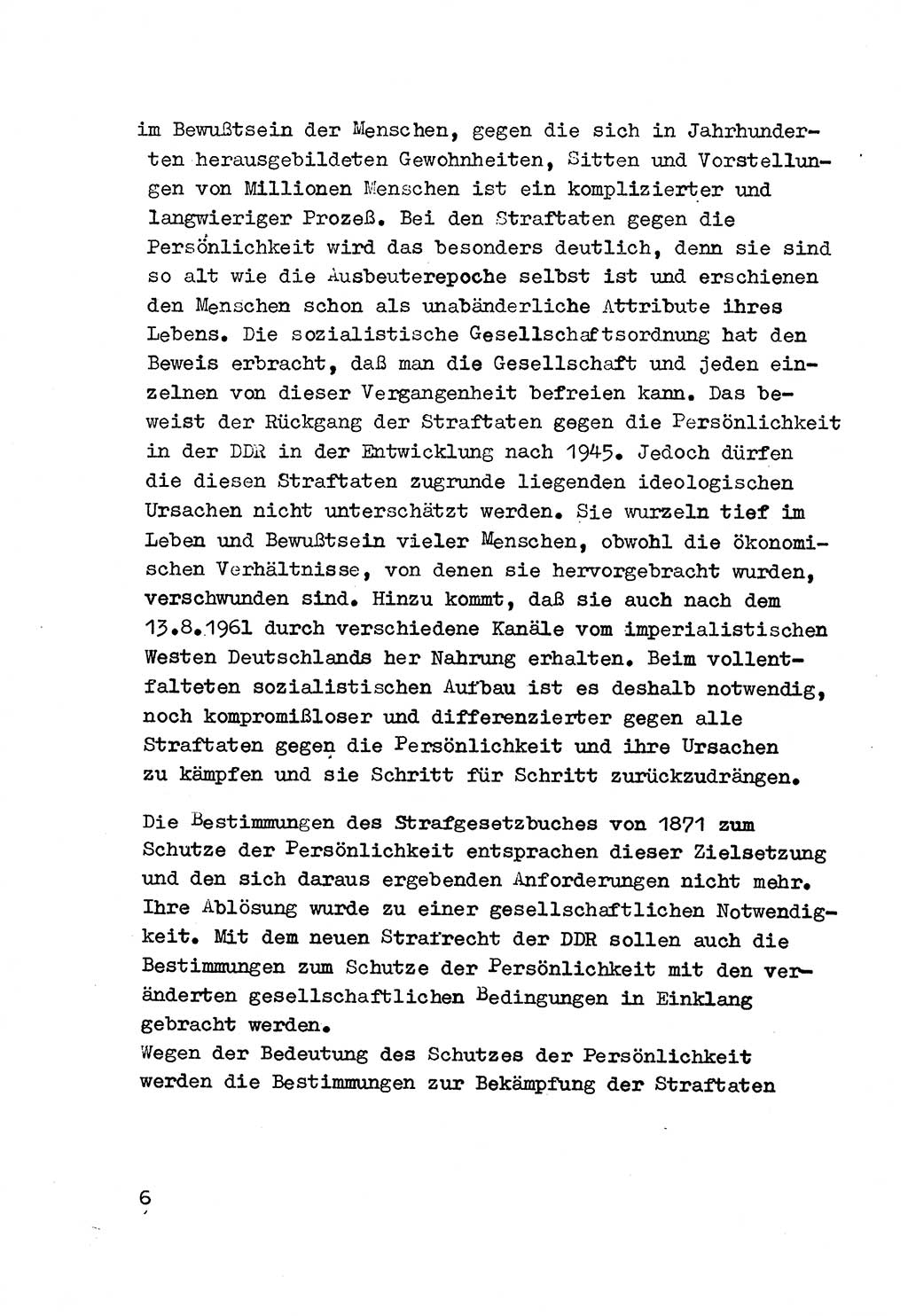 Strafrecht der DDR (Deutsche Demokratische Republik), Besonderer Teil, Lehrmaterial, Heft 3 1969, Seite 6 (Strafr. DDR BT Lehrmat. H. 3 1969, S. 6)
