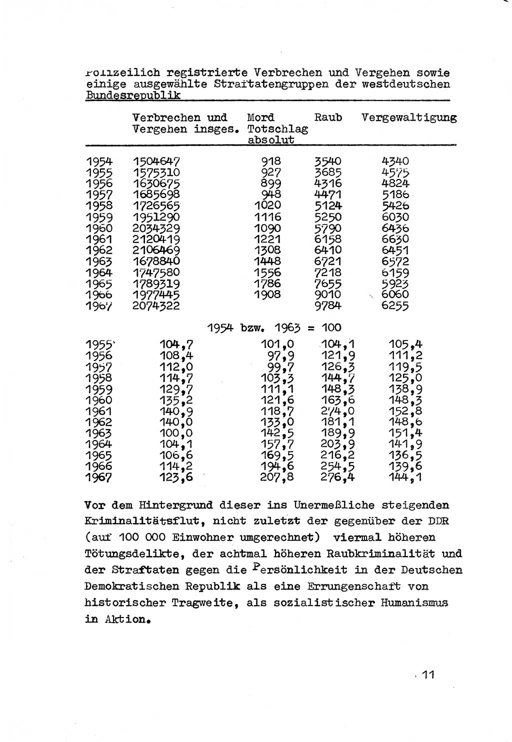 Strafrecht der DDR (Deutsche Demokratische Republik), Besonderer Teil, Lehrmaterial, Heft 3 1969, Seite 11 (Strafr. DDR BT Lehrmat. H. 3 1969, S. 11)