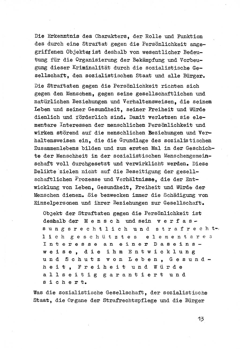 Strafrecht der DDR (Deutsche Demokratische Republik), Besonderer Teil, Lehrmaterial, Heft 3 1969, Seite 13 (Strafr. DDR BT Lehrmat. H. 3 1969, S. 13)