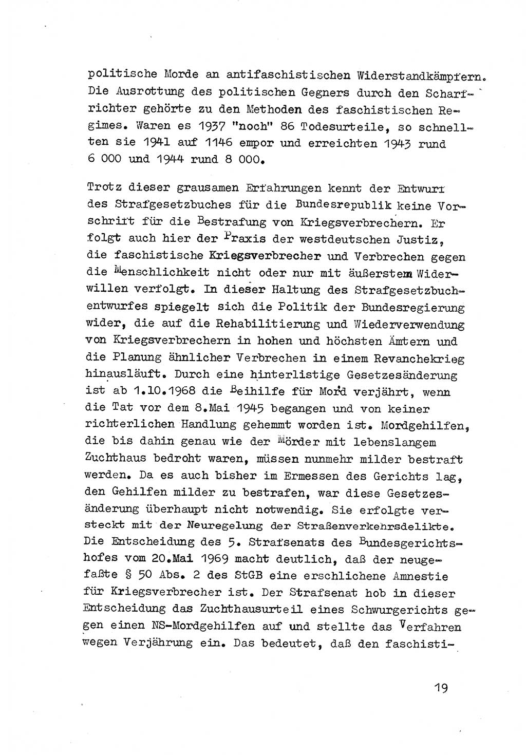 Strafrecht der DDR (Deutsche Demokratische Republik), Besonderer Teil, Lehrmaterial, Heft 3 1969, Seite 19 (Strafr. DDR BT Lehrmat. H. 3 1969, S. 19)