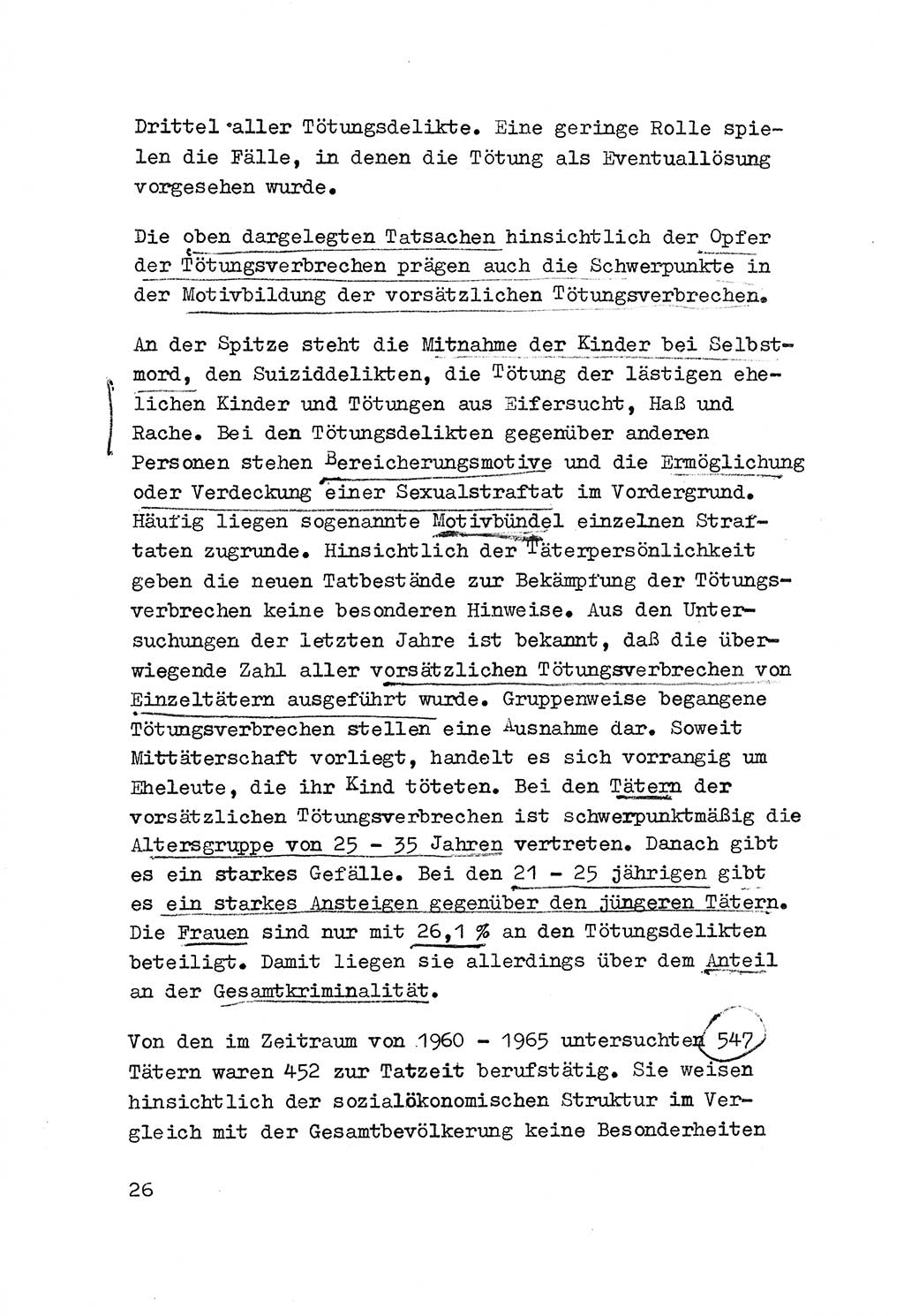 Strafrecht der DDR (Deutsche Demokratische Republik), Besonderer Teil, Lehrmaterial, Heft 3 1969, Seite 26 (Strafr. DDR BT Lehrmat. H. 3 1969, S. 26)