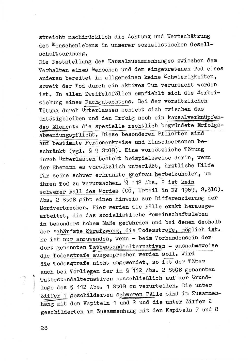 Strafrecht der DDR (Deutsche Demokratische Republik), Besonderer Teil, Lehrmaterial, Heft 3 1969, Seite 28 (Strafr. DDR BT Lehrmat. H. 3 1969, S. 28)