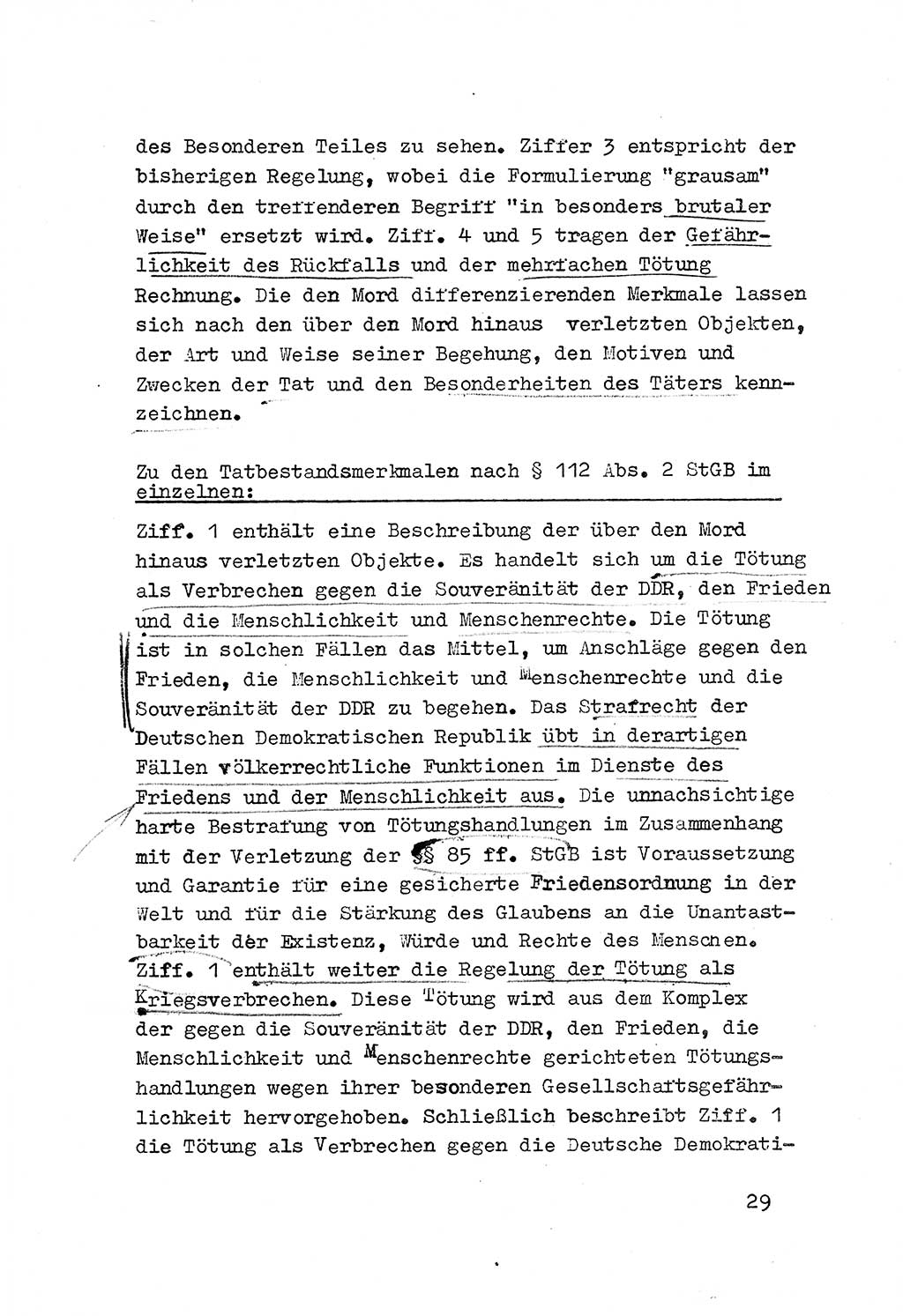Strafrecht der DDR (Deutsche Demokratische Republik), Besonderer Teil, Lehrmaterial, Heft 3 1969, Seite 29 (Strafr. DDR BT Lehrmat. H. 3 1969, S. 29)