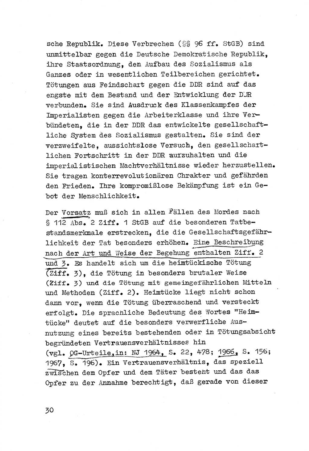 Strafrecht der DDR (Deutsche Demokratische Republik), Besonderer Teil, Lehrmaterial, Heft 3 1969, Seite 30 (Strafr. DDR BT Lehrmat. H. 3 1969, S. 30)