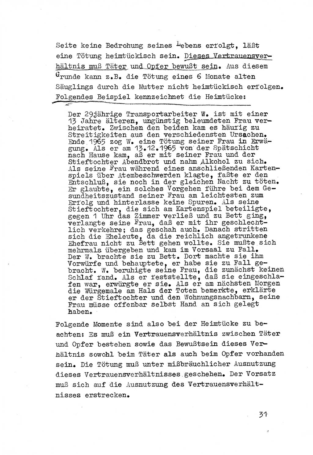 Strafrecht der DDR (Deutsche Demokratische Republik), Besonderer Teil, Lehrmaterial, Heft 3 1969, Seite 31 (Strafr. DDR BT Lehrmat. H. 3 1969, S. 31)