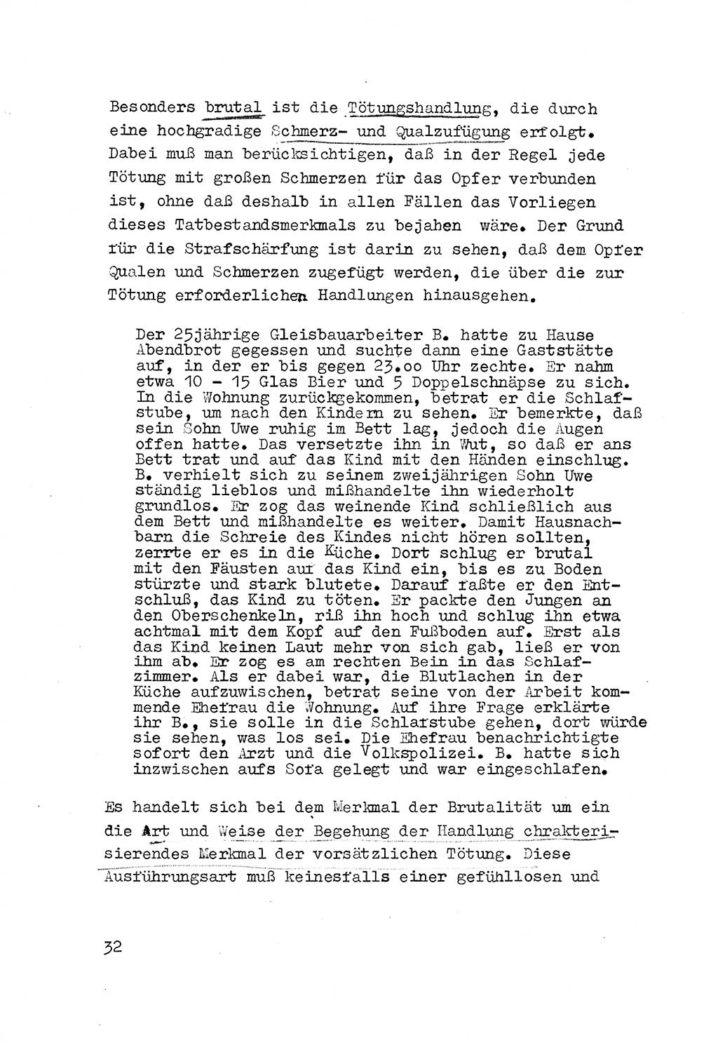 Strafrecht der DDR (Deutsche Demokratische Republik), Besonderer Teil, Lehrmaterial, Heft 3 1969, Seite 32 (Strafr. DDR BT Lehrmat. H. 3 1969, S. 32)
