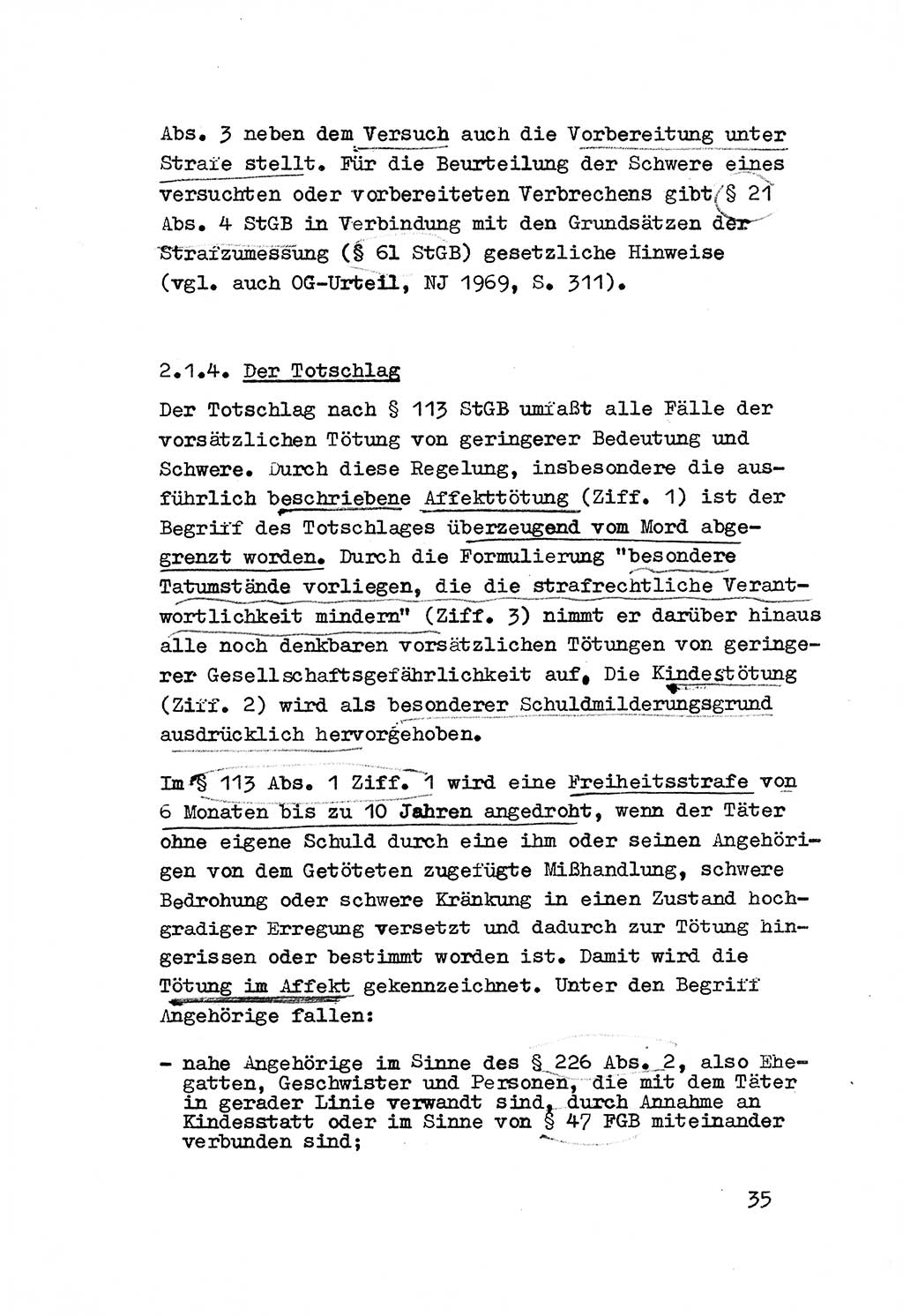 Strafrecht der DDR (Deutsche Demokratische Republik), Besonderer Teil, Lehrmaterial, Heft 3 1969, Seite 35 (Strafr. DDR BT Lehrmat. H. 3 1969, S. 35)