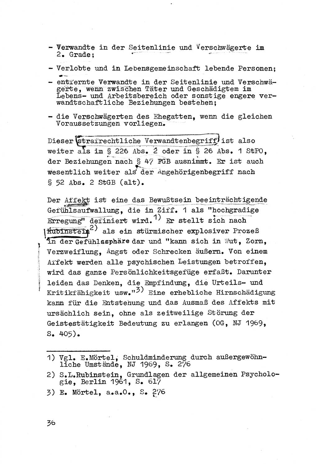 Strafrecht der DDR (Deutsche Demokratische Republik), Besonderer Teil, Lehrmaterial, Heft 3 1969, Seite 36 (Strafr. DDR BT Lehrmat. H. 3 1969, S. 36)