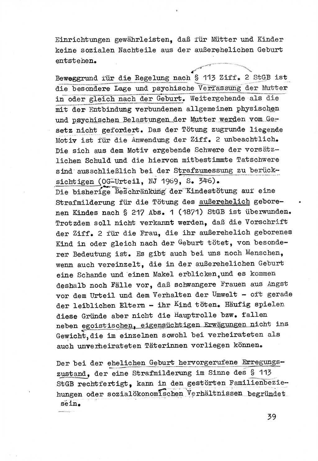 Strafrecht der DDR (Deutsche Demokratische Republik), Besonderer Teil, Lehrmaterial, Heft 3 1969, Seite 39 (Strafr. DDR BT Lehrmat. H. 3 1969, S. 39)