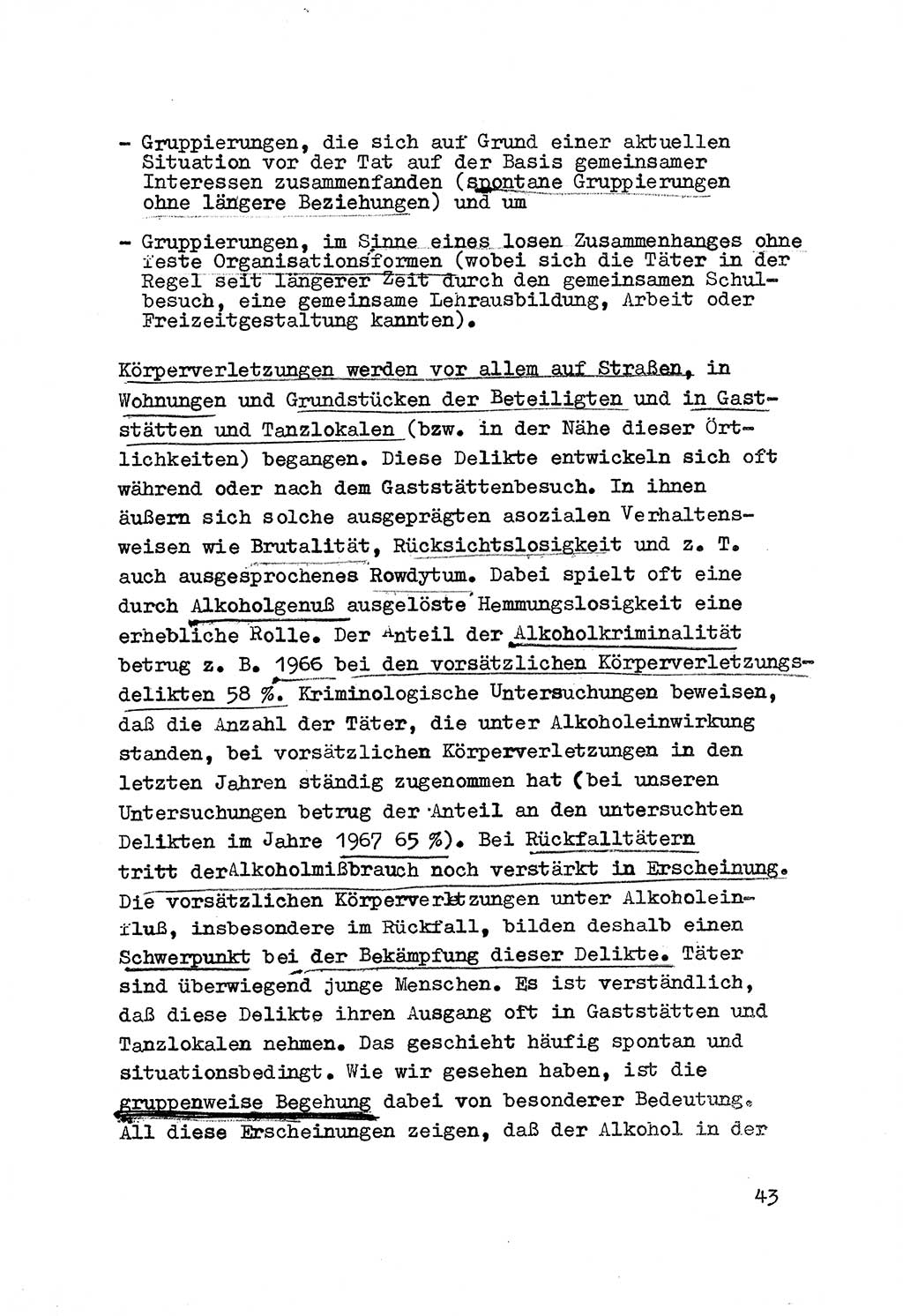 Strafrecht der DDR (Deutsche Demokratische Republik), Besonderer Teil, Lehrmaterial, Heft 3 1969, Seite 43 (Strafr. DDR BT Lehrmat. H. 3 1969, S. 43)