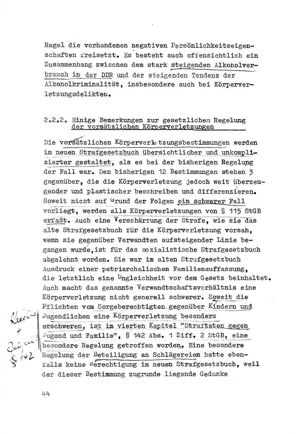Strafrecht der DDR (Deutsche Demokratische Republik), Besonderer Teil, Lehrmaterial, Heft 3 1969, Seite 44 (Strafr. DDR BT Lehrmat. H. 3 1969, S. 44)