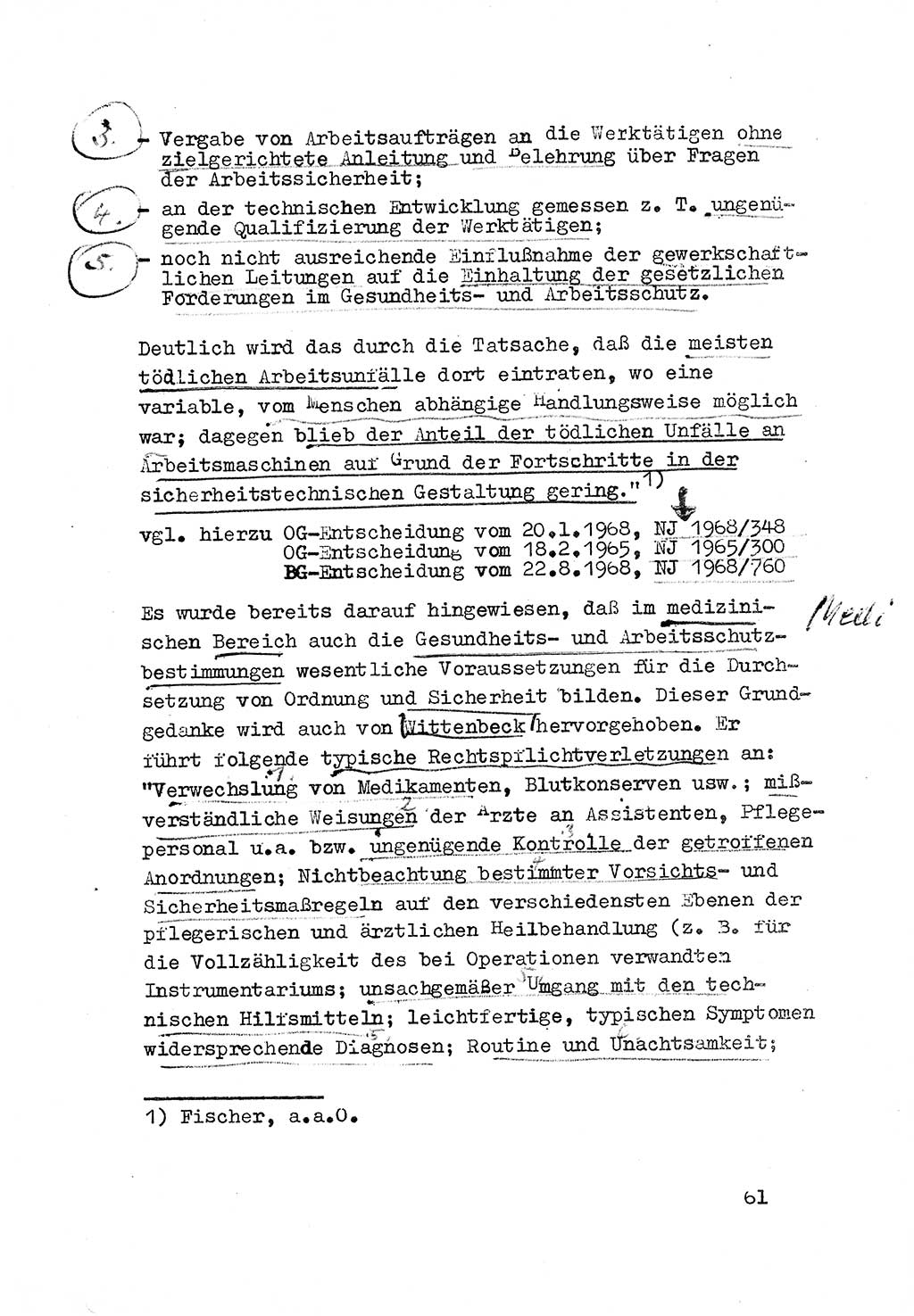 Strafrecht der DDR (Deutsche Demokratische Republik), Besonderer Teil, Lehrmaterial, Heft 3 1969, Seite 61 (Strafr. DDR BT Lehrmat. H. 3 1969, S. 61)