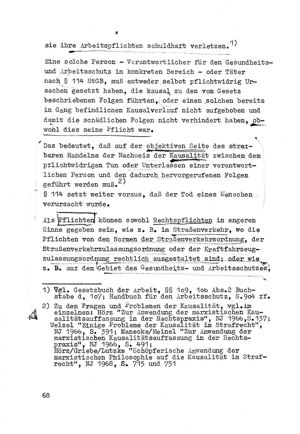 Strafrecht der DDR (Deutsche Demokratische Republik), Besonderer Teil, Lehrmaterial, Heft 3 1969, Seite 68 (Strafr. DDR BT Lehrmat. H. 3 1969, S. 68)