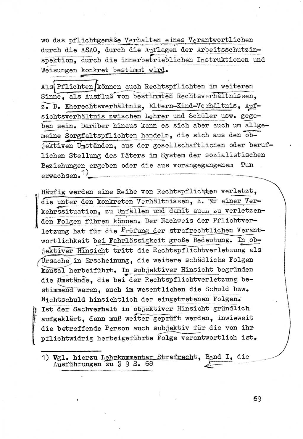 Strafrecht der DDR (Deutsche Demokratische Republik), Besonderer Teil, Lehrmaterial, Heft 3 1969, Seite 69 (Strafr. DDR BT Lehrmat. H. 3 1969, S. 69)
