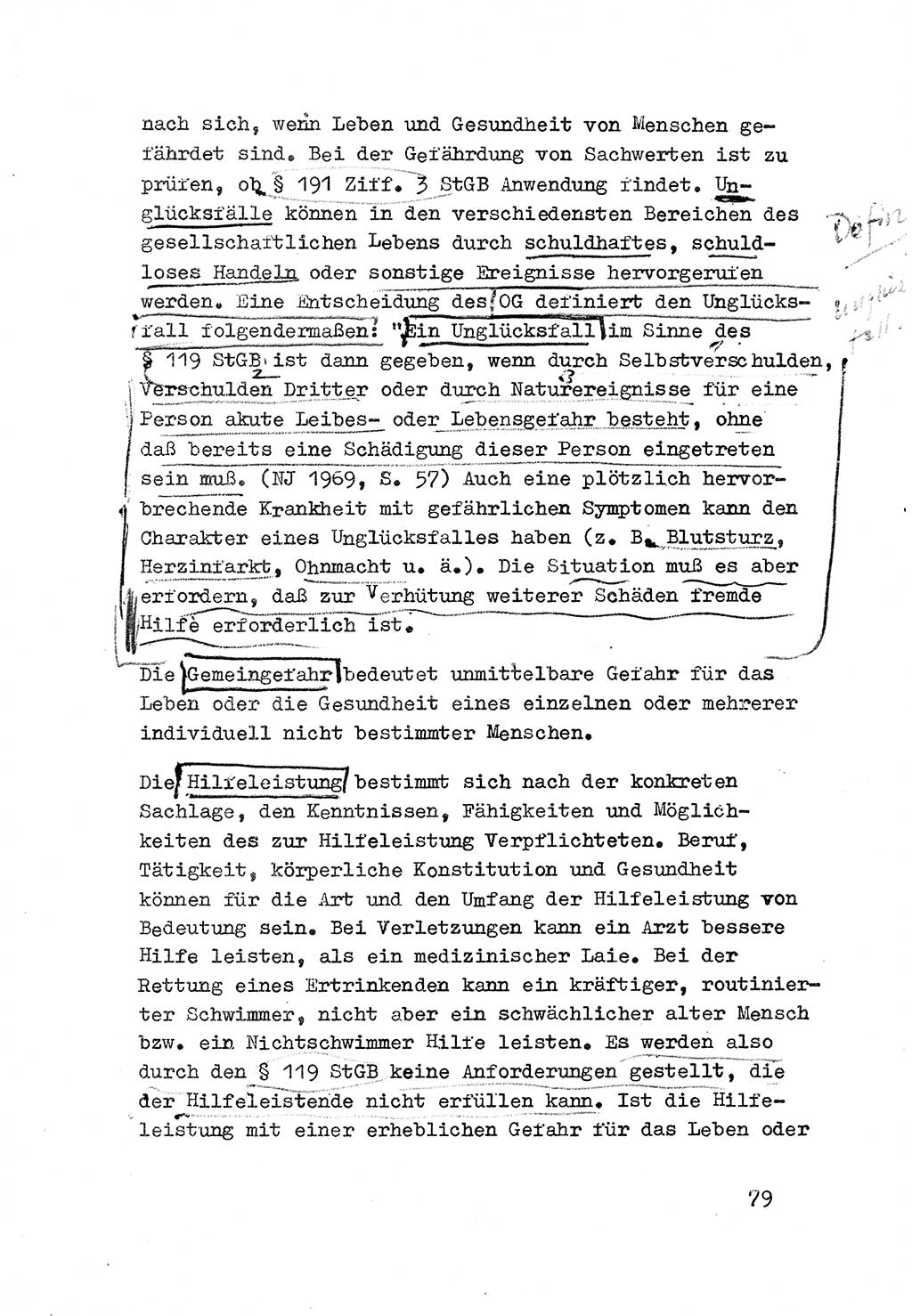 Strafrecht der DDR (Deutsche Demokratische Republik), Besonderer Teil, Lehrmaterial, Heft 3 1969, Seite 79 (Strafr. DDR BT Lehrmat. H. 3 1969, S. 79)