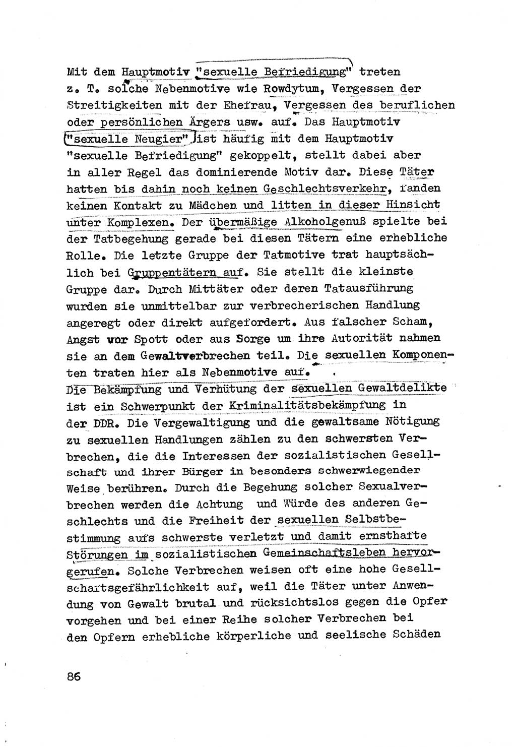 Strafrecht der DDR (Deutsche Demokratische Republik), Besonderer Teil, Lehrmaterial, Heft 3 1969, Seite 86 (Strafr. DDR BT Lehrmat. H. 3 1969, S. 86)