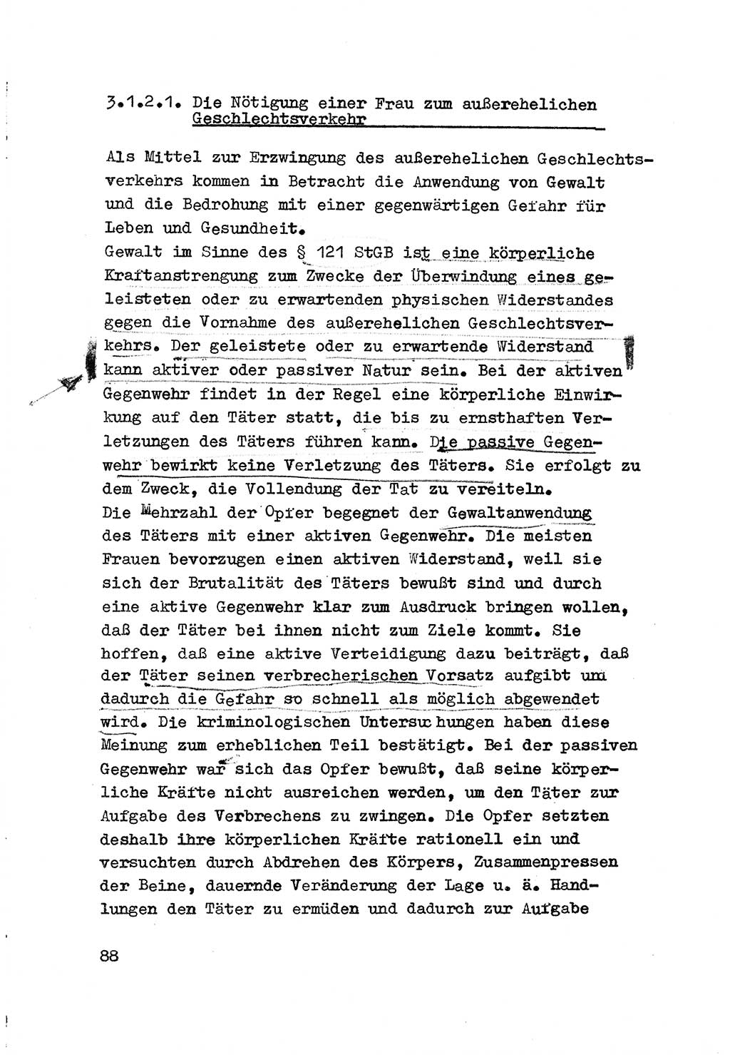 Strafrecht der DDR (Deutsche Demokratische Republik), Besonderer Teil, Lehrmaterial, Heft 3 1969, Seite 88 (Strafr. DDR BT Lehrmat. H. 3 1969, S. 88)