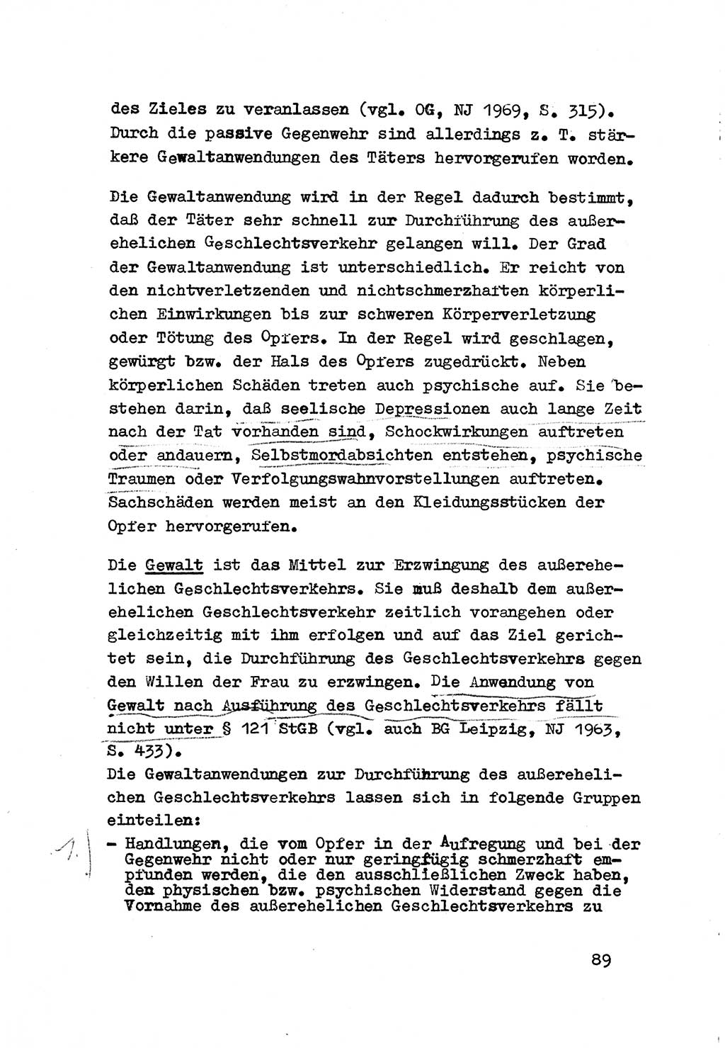 Strafrecht der DDR (Deutsche Demokratische Republik), Besonderer Teil, Lehrmaterial, Heft 3 1969, Seite 89 (Strafr. DDR BT Lehrmat. H. 3 1969, S. 89)