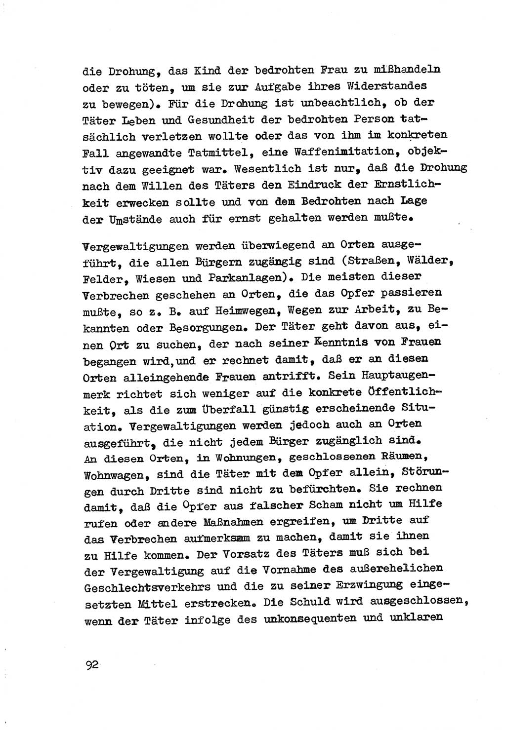 Strafrecht der DDR (Deutsche Demokratische Republik), Besonderer Teil, Lehrmaterial, Heft 3 1969, Seite 92 (Strafr. DDR BT Lehrmat. H. 3 1969, S. 92)