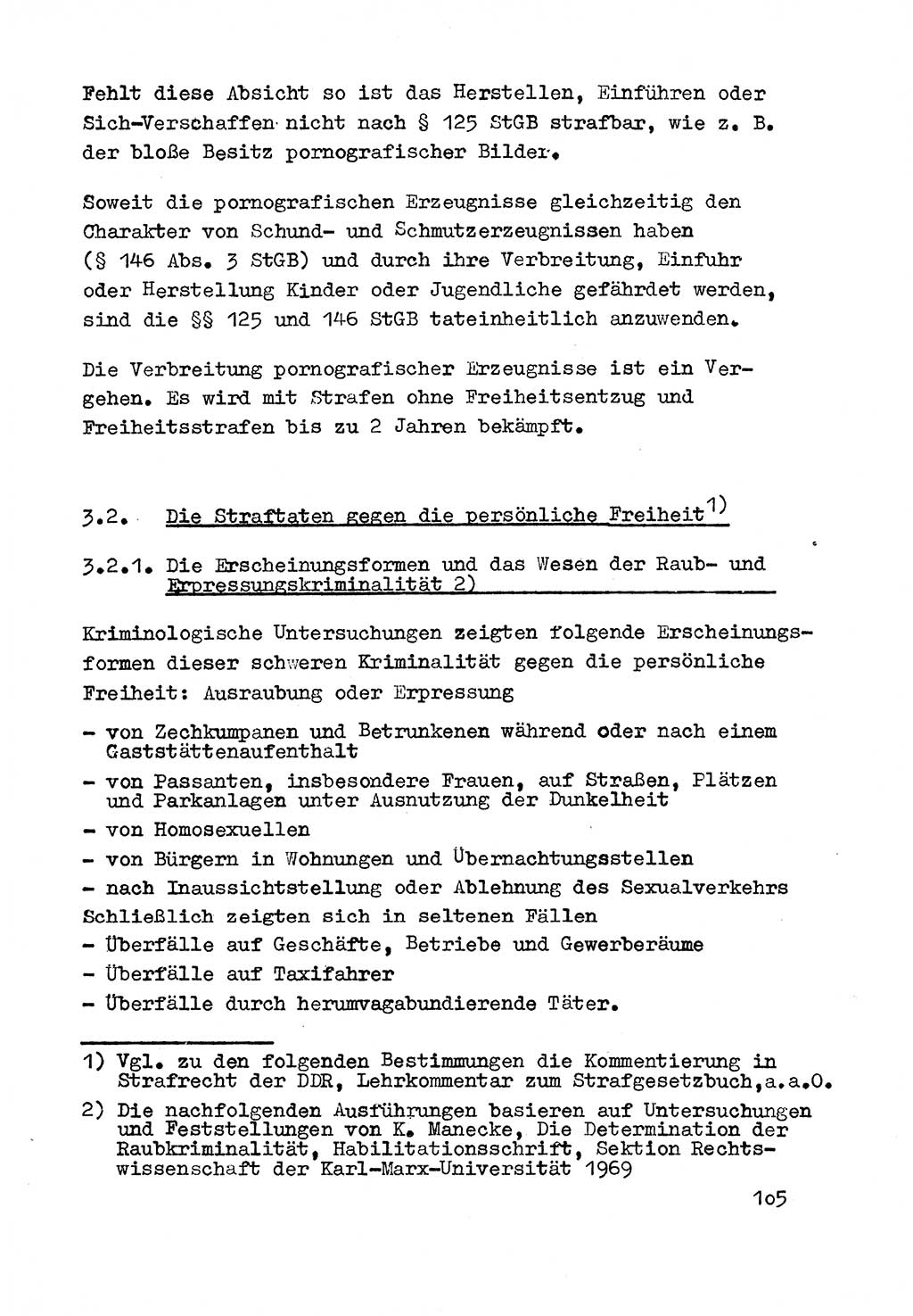 Strafrecht der DDR (Deutsche Demokratische Republik), Besonderer Teil, Lehrmaterial, Heft 3 1969, Seite 105 (Strafr. DDR BT Lehrmat. H. 3 1969, S. 105)