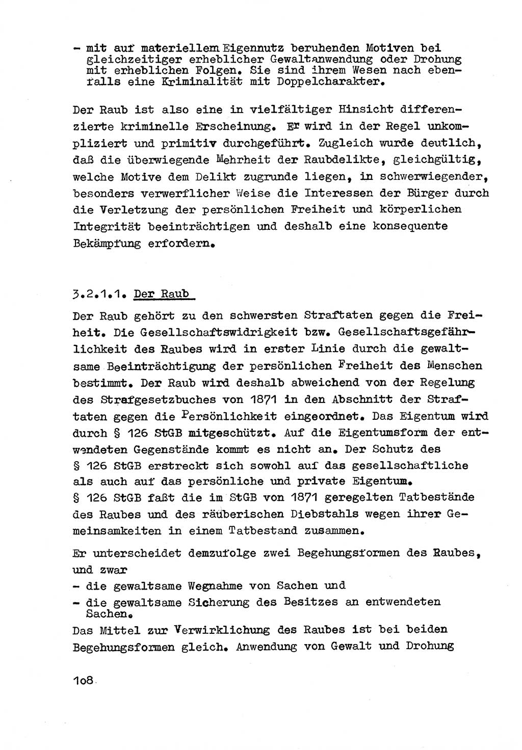 Strafrecht der DDR (Deutsche Demokratische Republik), Besonderer Teil, Lehrmaterial, Heft 3 1969, Seite 108 (Strafr. DDR BT Lehrmat. H. 3 1969, S. 108)