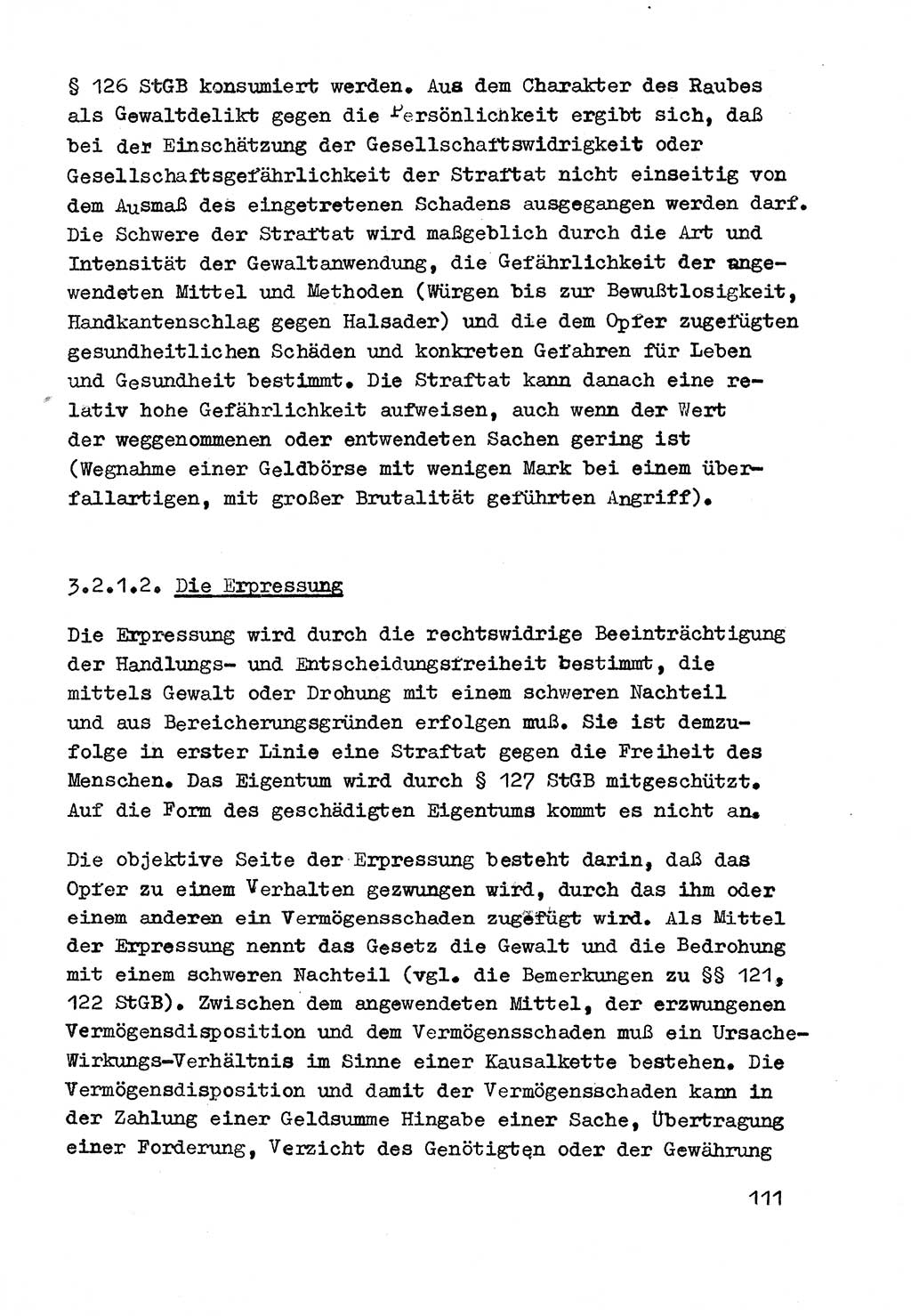 Strafrecht der DDR (Deutsche Demokratische Republik), Besonderer Teil, Lehrmaterial, Heft 3 1969, Seite 111 (Strafr. DDR BT Lehrmat. H. 3 1969, S. 111)