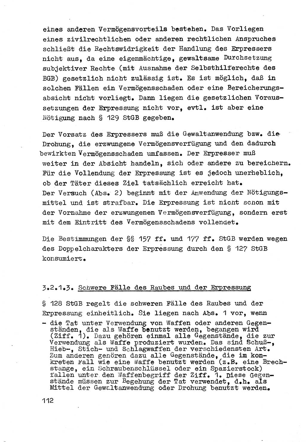 Strafrecht der DDR (Deutsche Demokratische Republik), Besonderer Teil, Lehrmaterial, Heft 3 1969, Seite 112 (Strafr. DDR BT Lehrmat. H. 3 1969, S. 112)