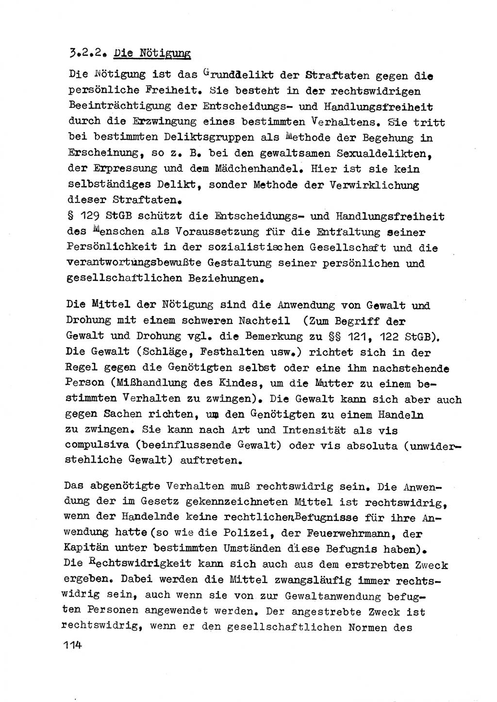 Strafrecht der DDR (Deutsche Demokratische Republik), Besonderer Teil, Lehrmaterial, Heft 3 1969, Seite 114 (Strafr. DDR BT Lehrmat. H. 3 1969, S. 114)