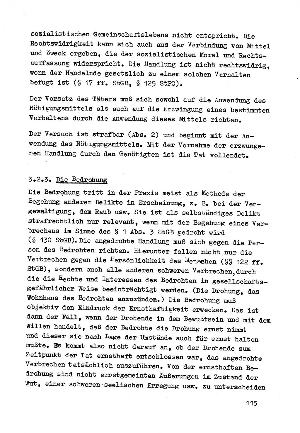 Strafrecht der DDR (Deutsche Demokratische Republik), Besonderer Teil, Lehrmaterial, Heft 3 1969, Seite 115 (Strafr. DDR BT Lehrmat. H. 3 1969, S. 115)