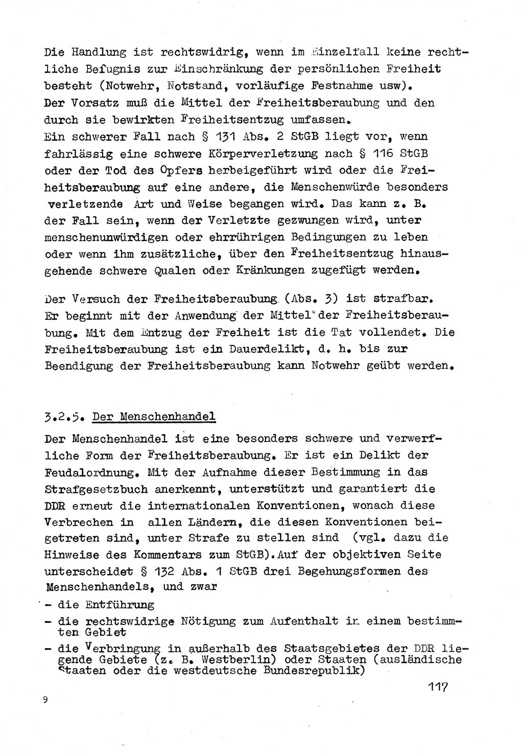 Strafrecht der DDR (Deutsche Demokratische Republik), Besonderer Teil, Lehrmaterial, Heft 3 1969, Seite 117 (Strafr. DDR BT Lehrmat. H. 3 1969, S. 117)