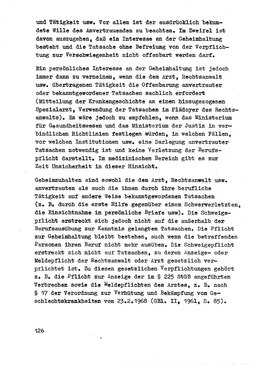 Strafrecht der DDR (Deutsche Demokratische Republik), Besonderer Teil, Lehrmaterial, Heft 3 1969, Seite 126 (Strafr. DDR BT Lehrmat. H. 3 1969, S. 126)