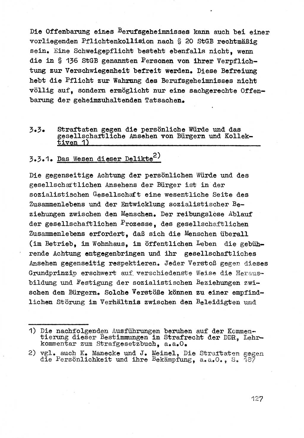 Strafrecht der DDR (Deutsche Demokratische Republik), Besonderer Teil, Lehrmaterial, Heft 3 1969, Seite 127 (Strafr. DDR BT Lehrmat. H. 3 1969, S. 127)