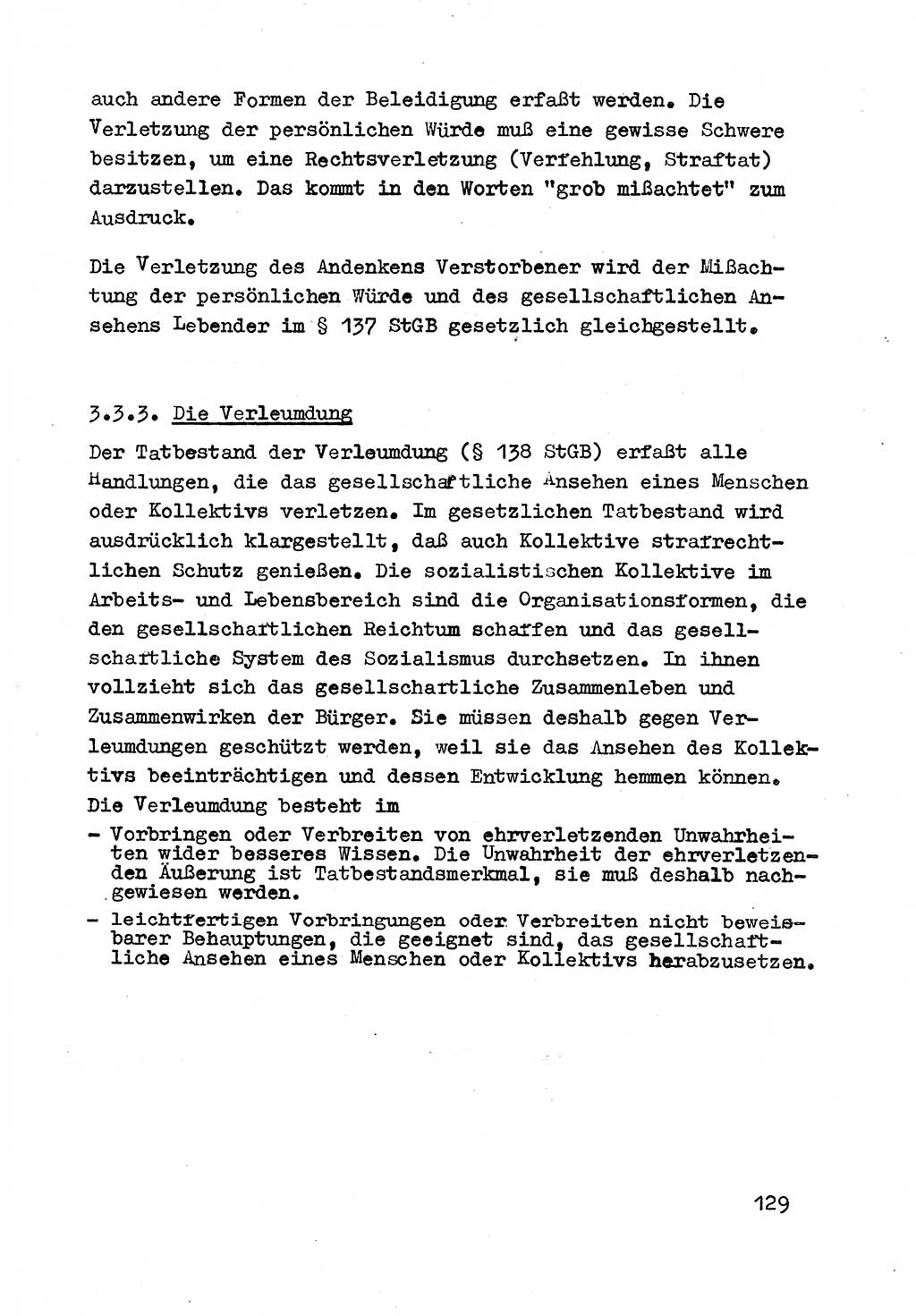 Strafrecht der DDR (Deutsche Demokratische Republik), Besonderer Teil, Lehrmaterial, Heft 3 1969, Seite 129 (Strafr. DDR BT Lehrmat. H. 3 1969, S. 129)