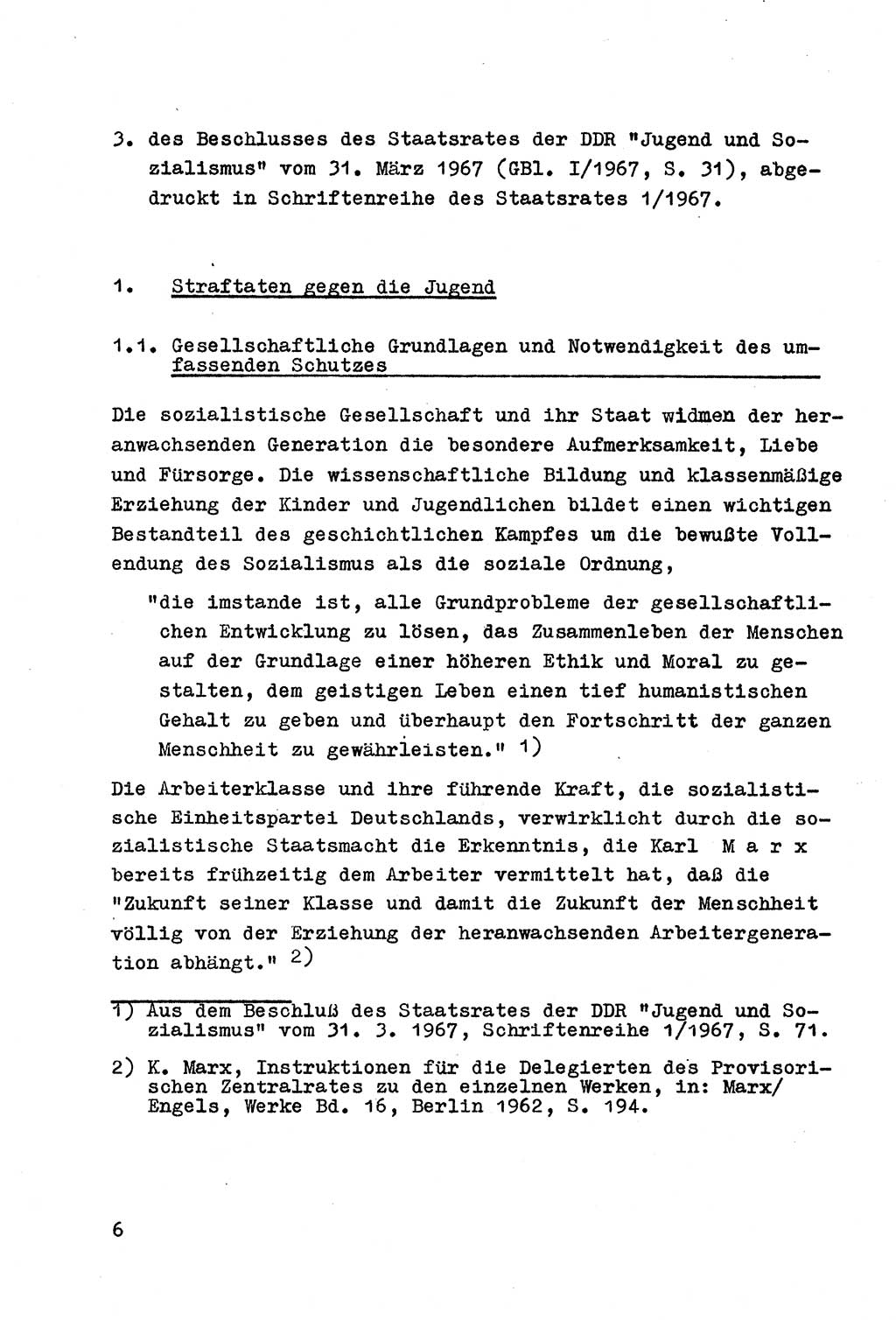 Strafrecht der DDR (Deutsche Demokratische Republik), Besonderer Teil, Lehrmaterial, Heft 4 1969, Seite 6 (Strafr. DDR BT Lehrmat. H. 4 1969, S. 6)