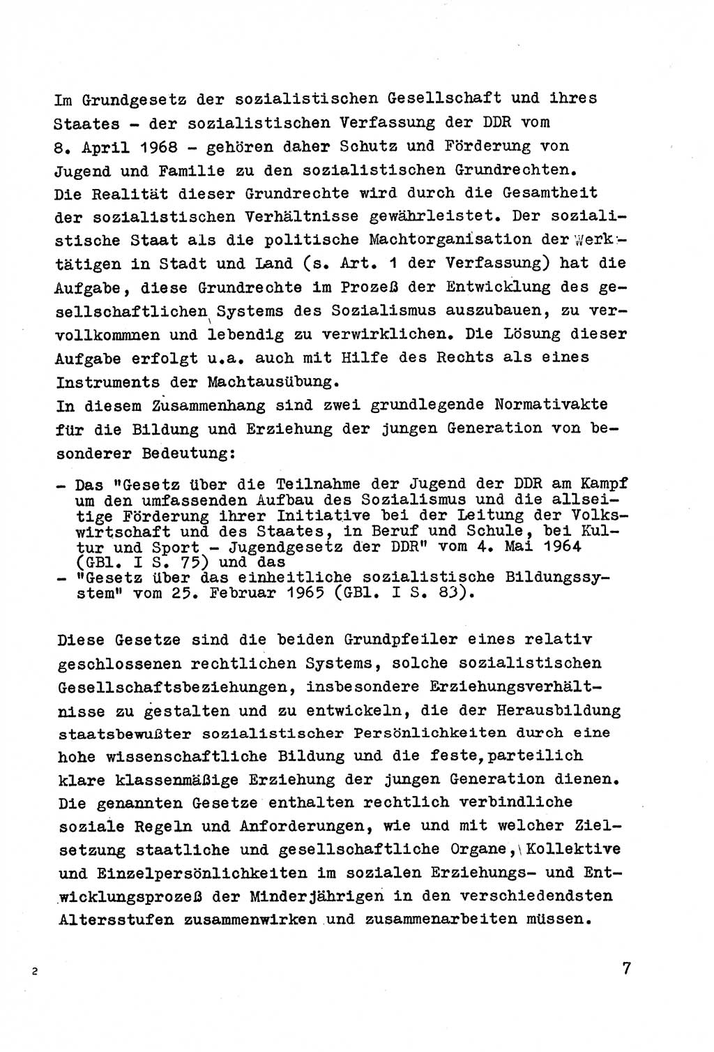 Strafrecht der DDR (Deutsche Demokratische Republik), Besonderer Teil, Lehrmaterial, Heft 4 1969, Seite 7 (Strafr. DDR BT Lehrmat. H. 4 1969, S. 7)