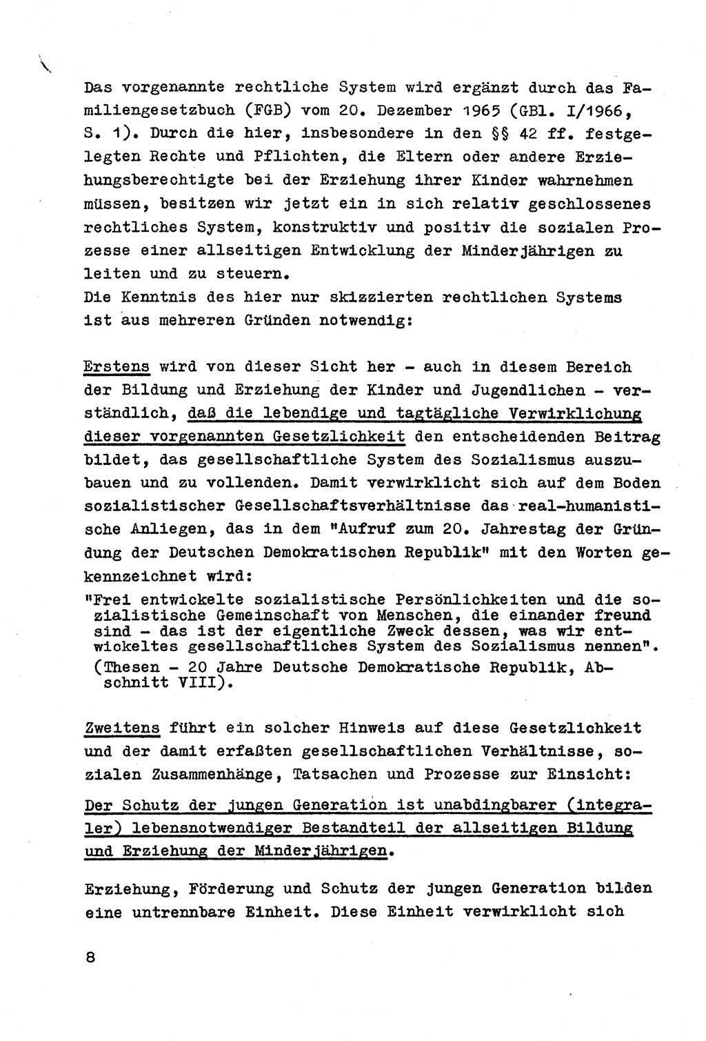 Strafrecht der DDR (Deutsche Demokratische Republik), Besonderer Teil, Lehrmaterial, Heft 4 1969, Seite 8 (Strafr. DDR BT Lehrmat. H. 4 1969, S. 8)