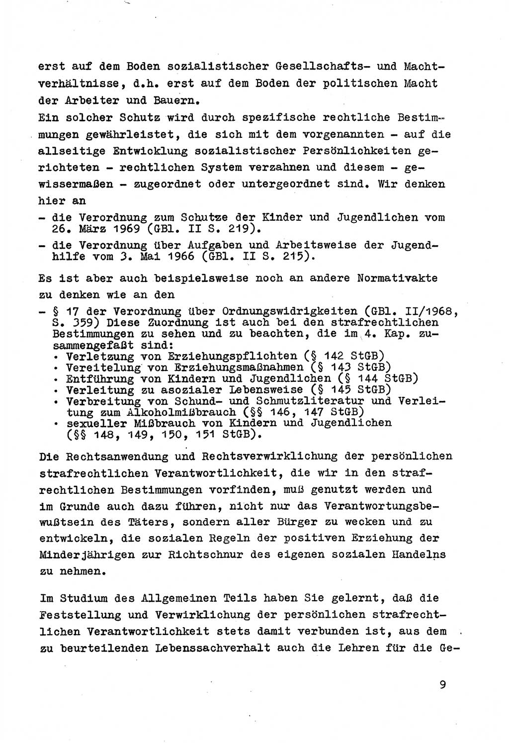 Strafrecht der DDR (Deutsche Demokratische Republik), Besonderer Teil, Lehrmaterial, Heft 4 1969, Seite 9 (Strafr. DDR BT Lehrmat. H. 4 1969, S. 9)